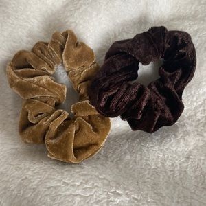 brown felt scrunchies